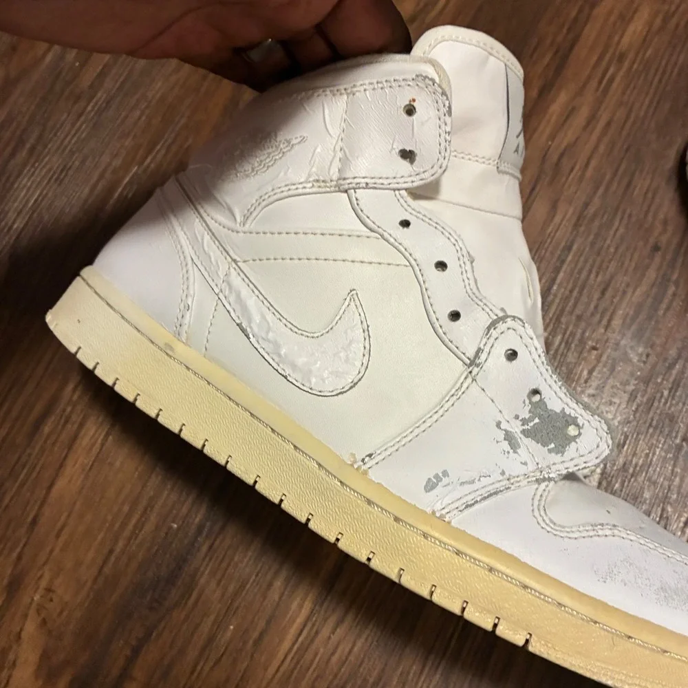 Nike Air Jordan 1 Mid Triple White 554724-100 Sz 11 Custom or Restoration